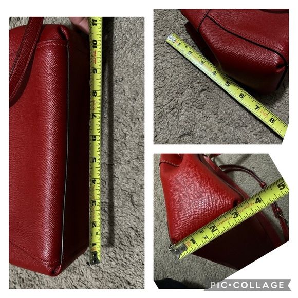 EUC Auth Coach Mini Brooke Carryall-Multi Wear Strap-Red Leather/Gold Toned - Picture 15 of 17